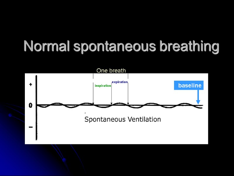 Normal spontaneous breathing baseline inspiration expiration One breath